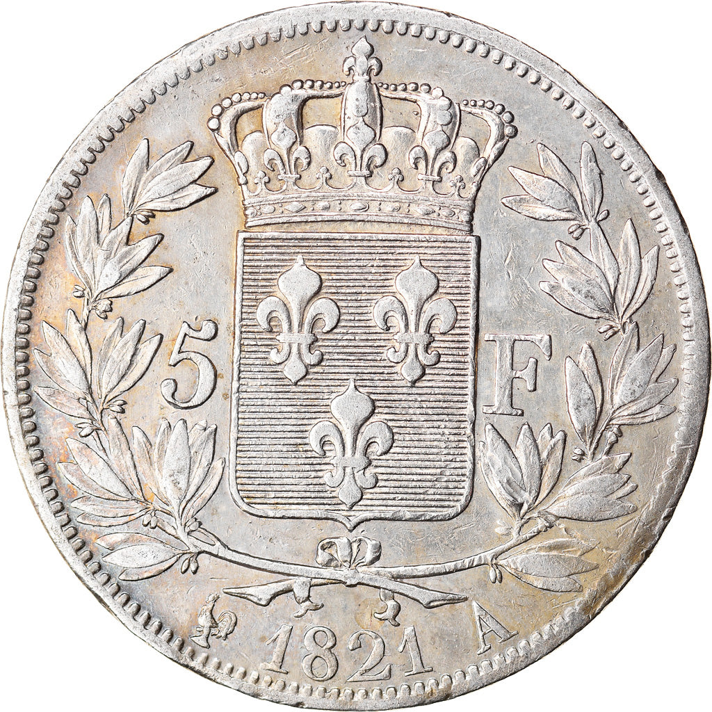 Munten, Frankrijk, Louis XVIII, Louis XVIII, 5 Francs, 1821, Paris, ZF, Zilver