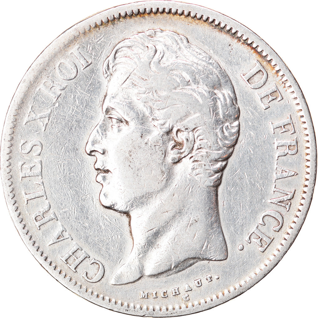 Coin, France, Charles X, 5 Francs, 1829, Rouen, VF(30-35), Silver, KM:728.2