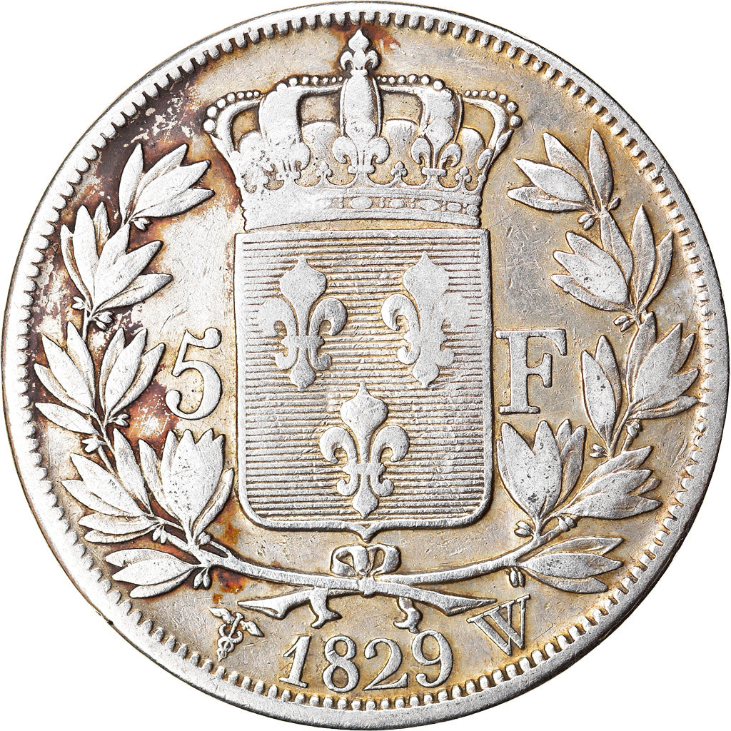 Munten, Frankrijk, Charles X, 5 Francs, 1829, Lille, FR, Zilver, KM:728.13