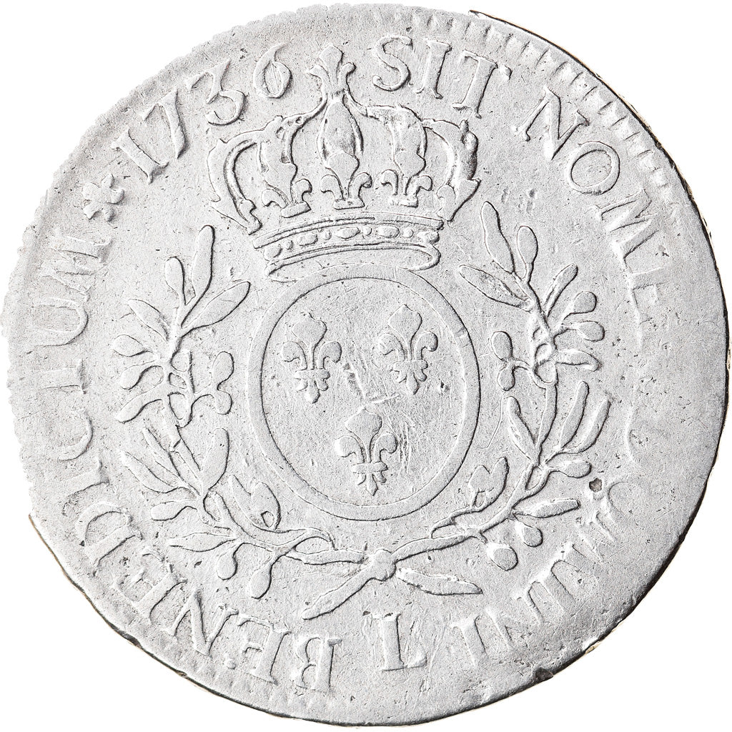 Coin, France, Louis XV, Écu aux branches d'olivier, Ecu, 1736, Bayonne