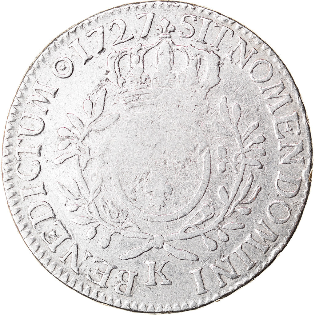 Coin, France, Louis XV, Écu aux branches d'olivier, Ecu, 1727, Bordeaux
