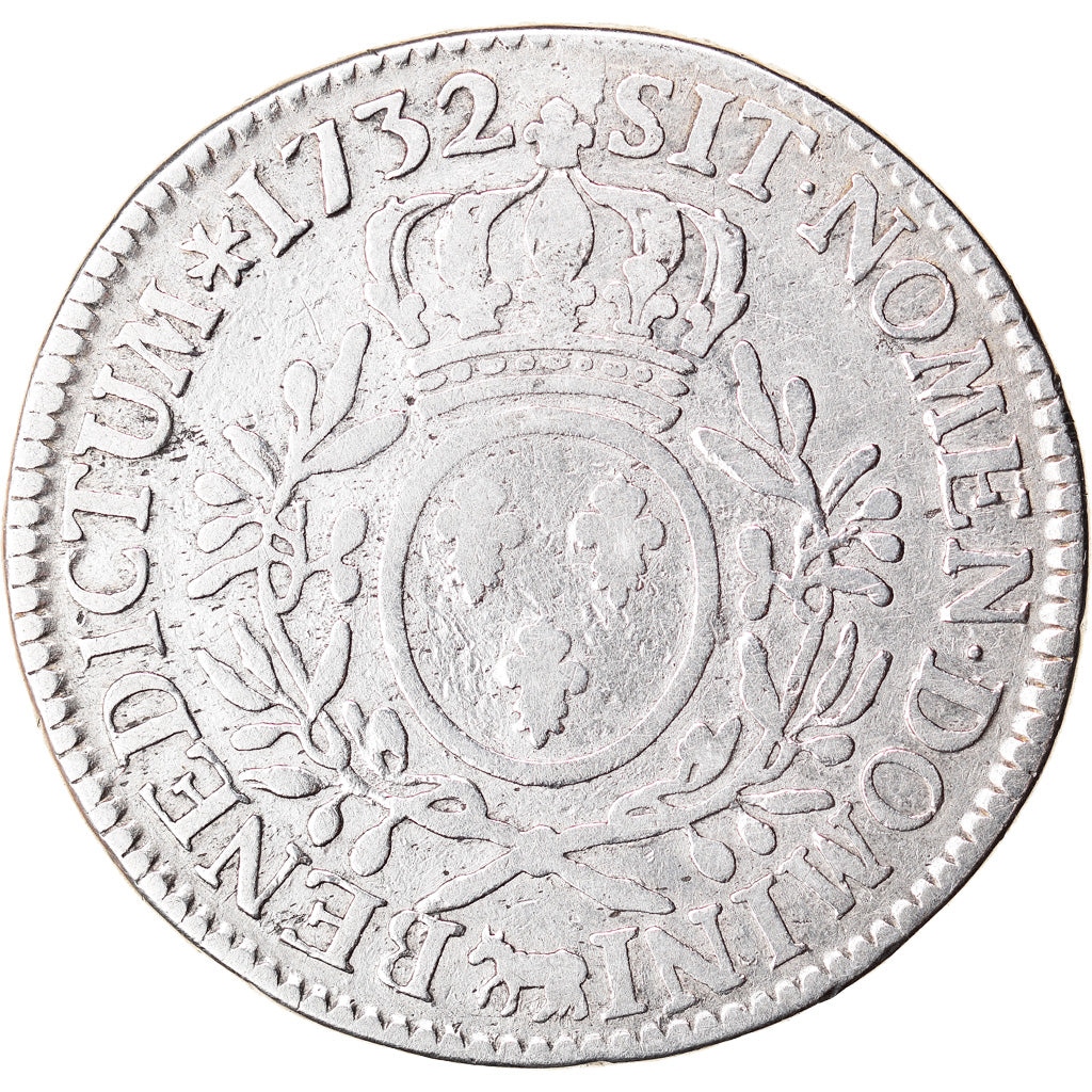 Moneda, Francia, Louis XV, Écu de Béarn aux branches d'olivier, Ecu, 1732
