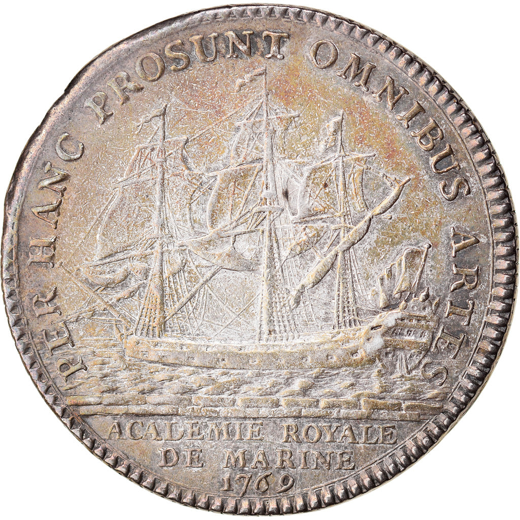 France, Jeton, Louis XV, Galères Royales, Académie de Marine, 1769, SUP+