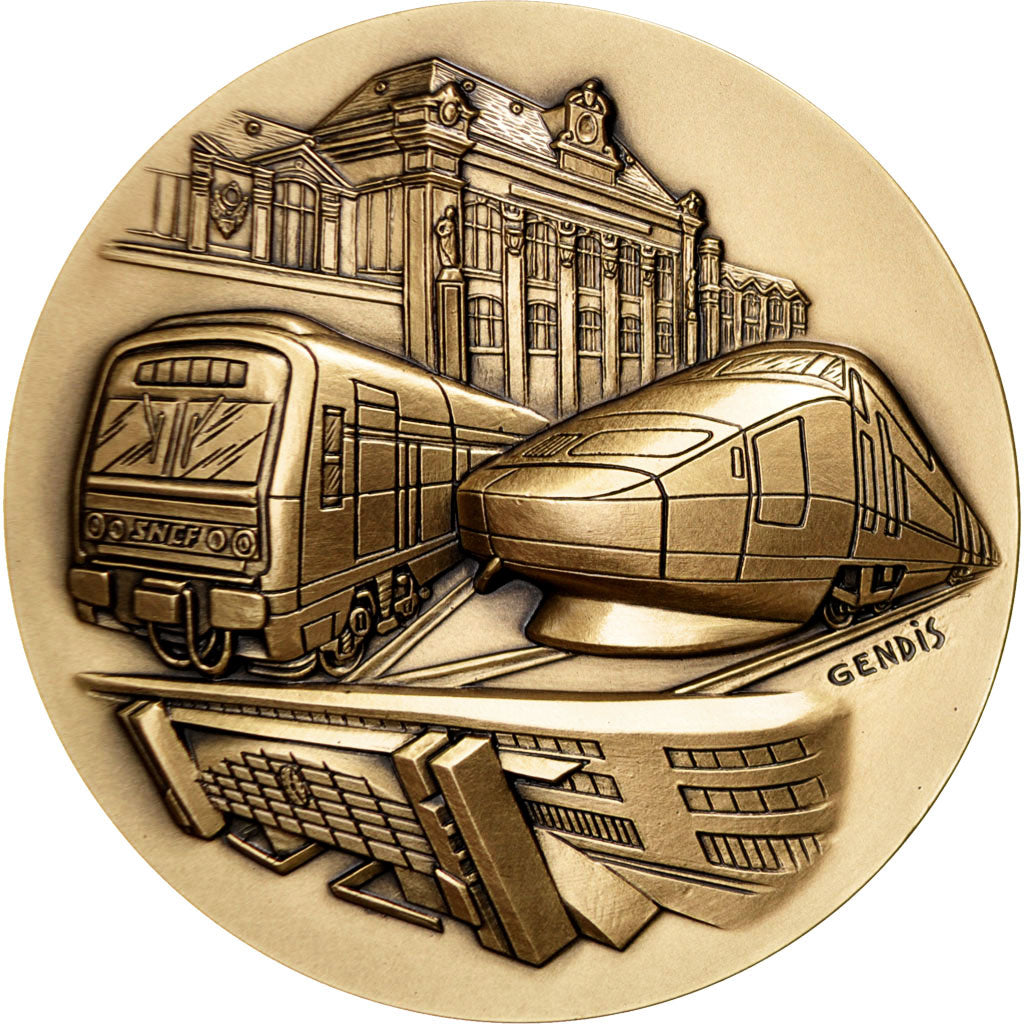 France, Medal, The Fifth Republic, Railway, Gendis, MS(65-70), Bronze