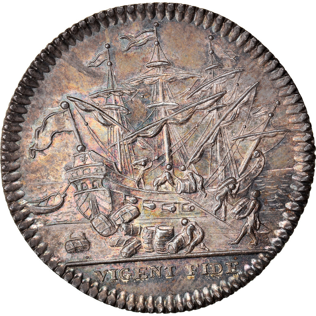 France, Jeton, Louis XV, Chambre de Commerce de Bayonne, 1758, SPL, Argent