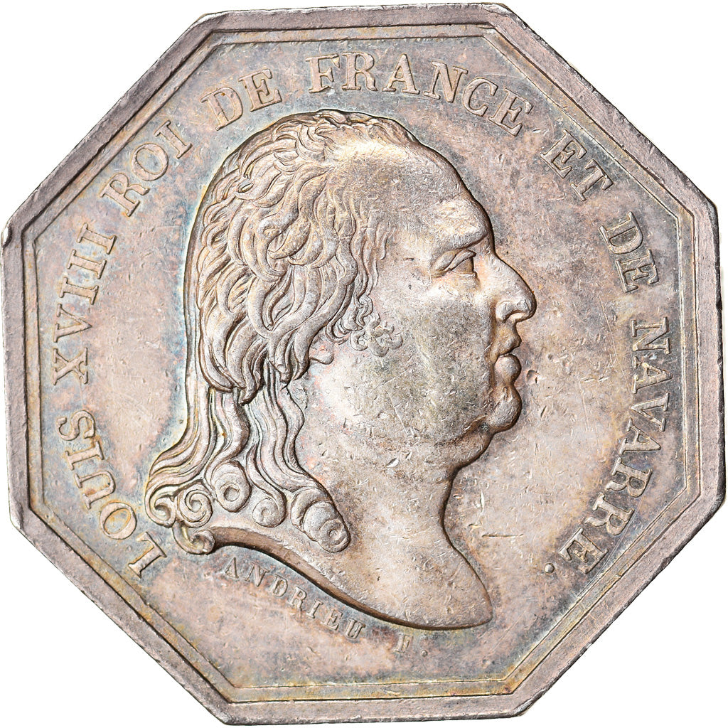 França, Token, Luís XVIII, Compagnies d'Assurance du Havre, 1816, AU(55-58)