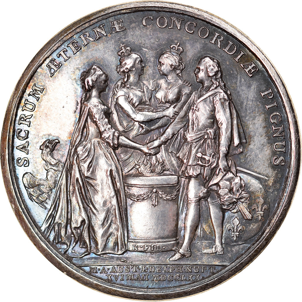 France, Medal, Mariage de Marie Antoinette et Louis XVI, 1770, Gatteaux