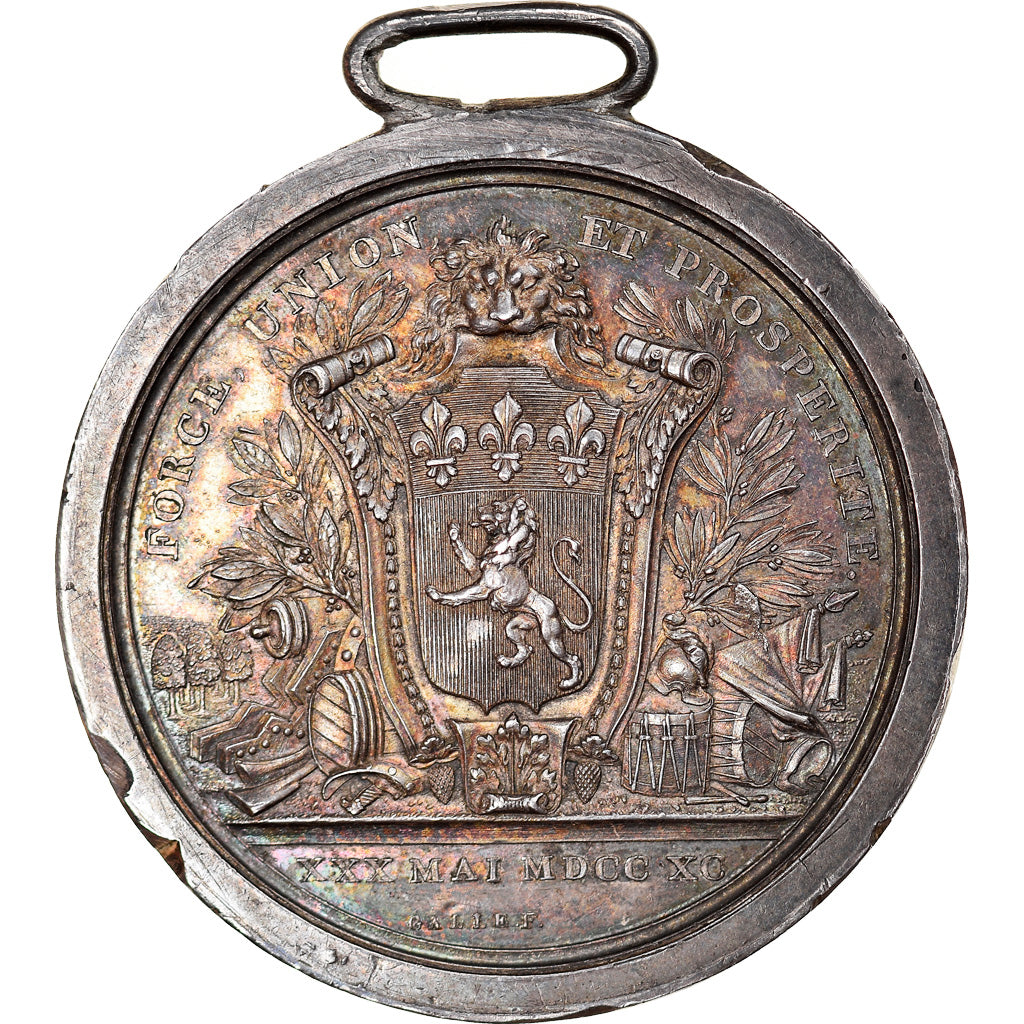 France, Medal, Temple de la Concorde, 1790, Galle, AU(55-58), Silver