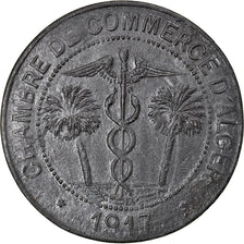 Moeda, Argélia, Chambre de Commerce, Alger, 10 Centimes, 1917, AU(55-58)