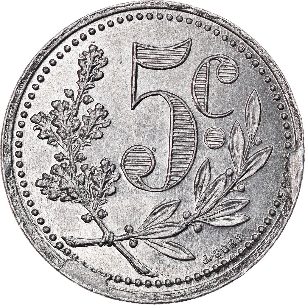 Coin, Algeria, Chambre de Commerce, Alger, 5 Centimes, 1919, MS(63), Aluminium