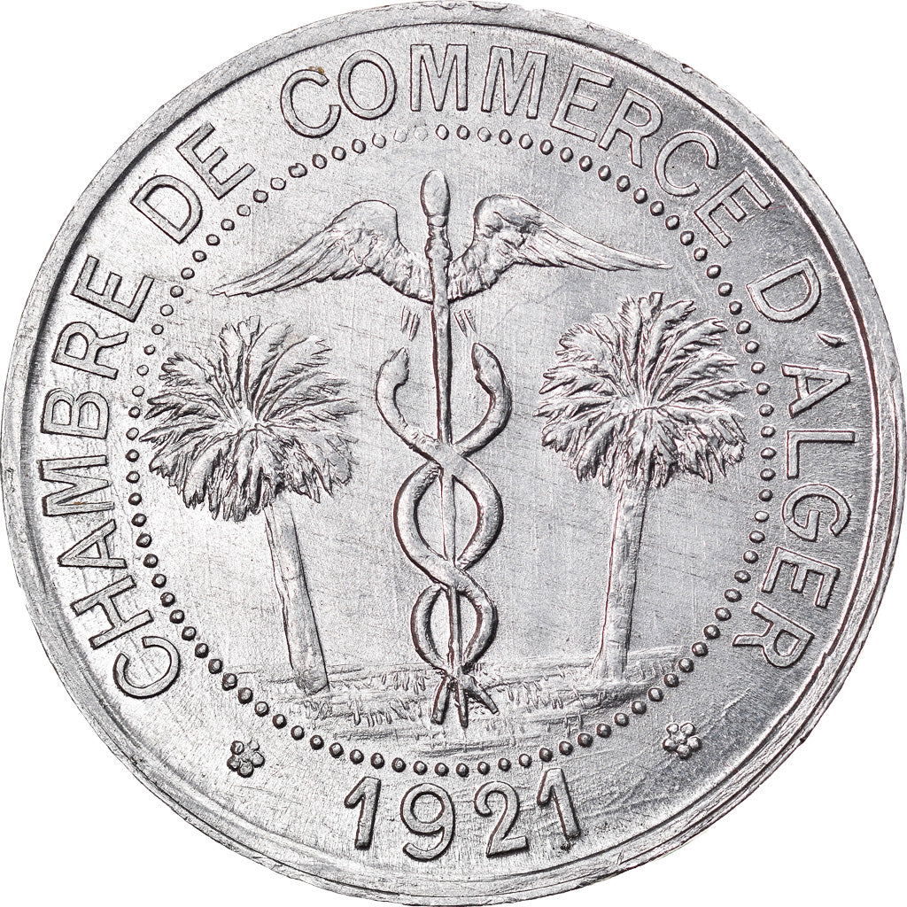 Coin, Algeria, Chambre de Commerce, Alger, 10 Centimes, 1921, MS(60-62)