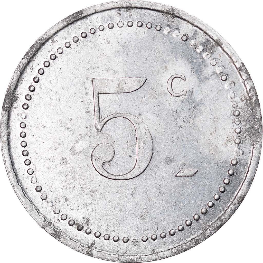 Coin, Algeria, Chambre de Commerce, Bône, 5 Centimes, AU(50-53), Aluminium