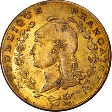 Coin, Algeria, Chambre de Commerce, Bône, Franc, EF(40-45), Brass, Lecompte:219