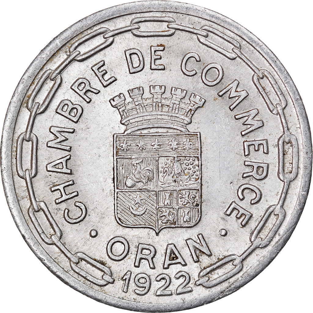 Moneta, Algeria, Chambre de Commerce, Oran, 25 Centimes, 1922, SPL, Alluminio