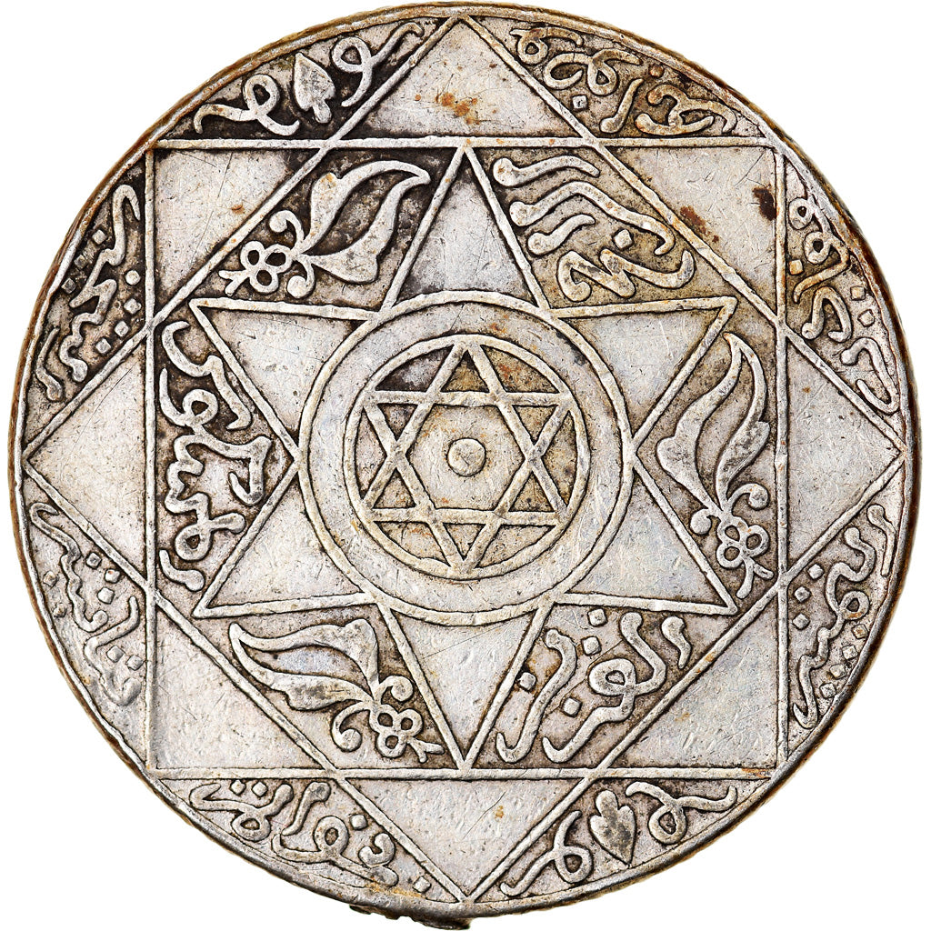 Coin, Morocco, 'Abd al-Aziz, 2-1/2 Dirhams, 1897, Paris, AU(50-53), Silver