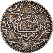Coin, Morocco, 'Abd al-Aziz, 1/4 Rial, 2-1/2 Dirhams, 1903, Berlin, EF(40-45)