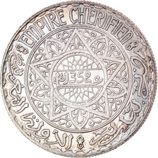 Coin, Morocco, Mohammed V, 20 Francs, AH 1352/1933, Paris, AU(55-58), Silver