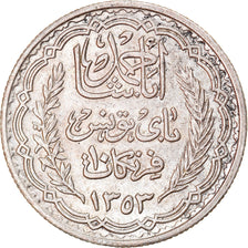 Moeda, Tunísia, Ahmad Pasha Bey, 10 Francs, AH 1353/1934, Paris, AU(55-58)