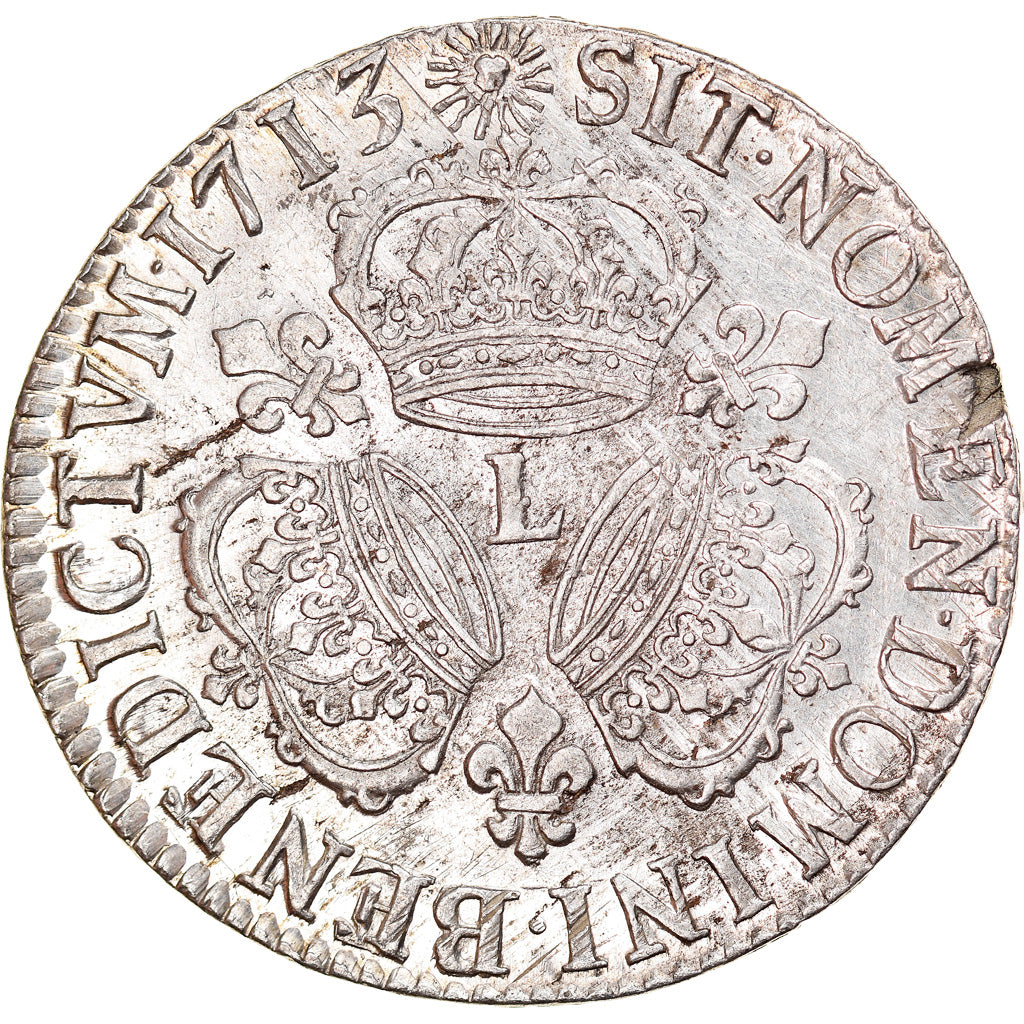 Moneta, Francia, Louis XIV, Écu aux 3 couronnes, Ecu, 1713, Bayonne, SPL-
