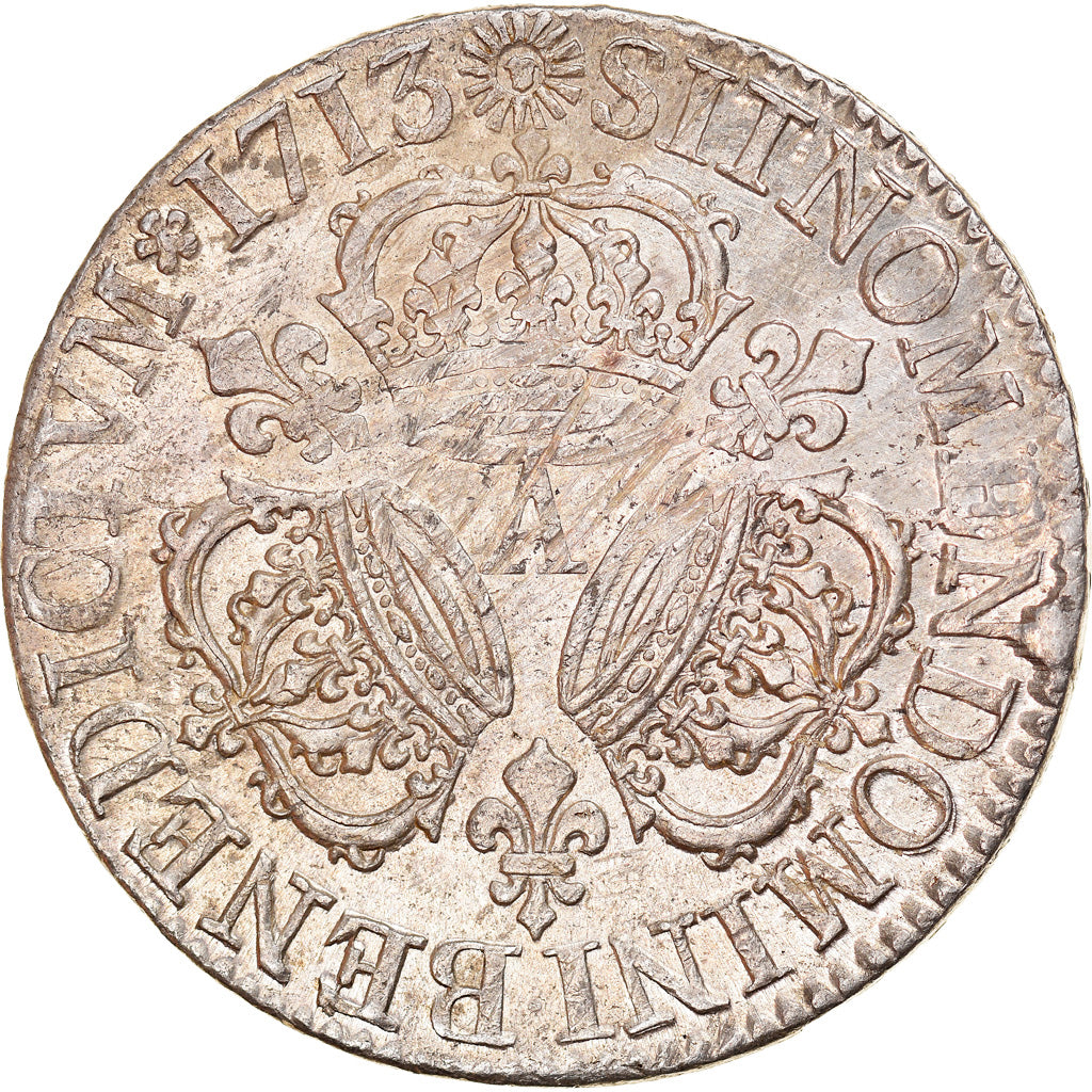 Coin, France, Louis XIV, Écu aux 3 couronnes, Ecu, 1713, Paris, AU(55-58)