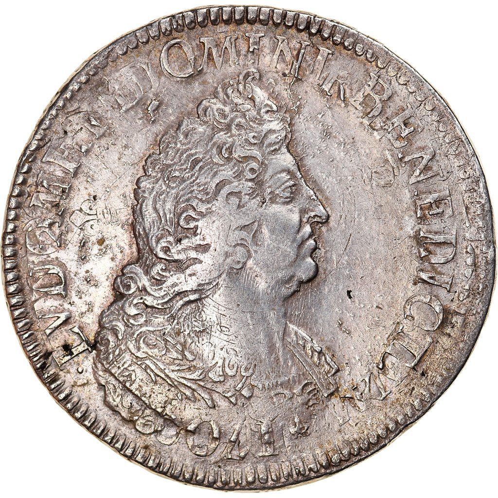 Moneta, Francia, Louis XIV, Écu aux 8 L 2e type, Ecu, 1705, Lille, BB, Argento