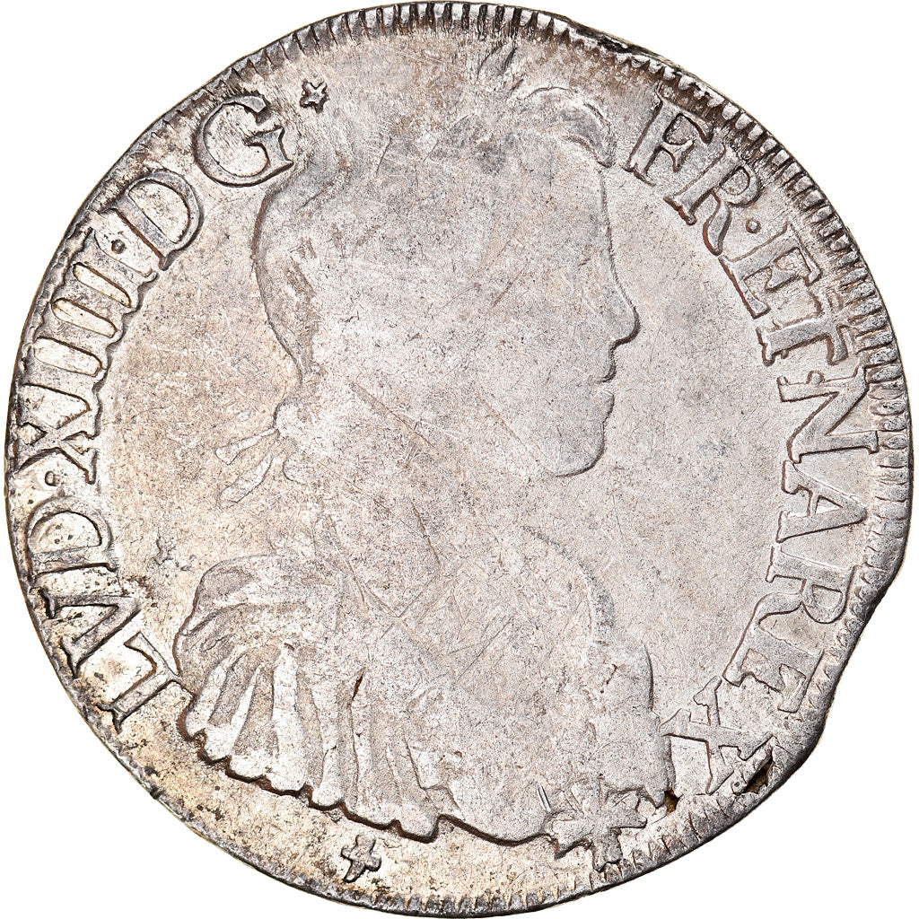 Monnaie, France, Louis XIV, Écu de Navarre à la mèche longue, Ecu, 1662