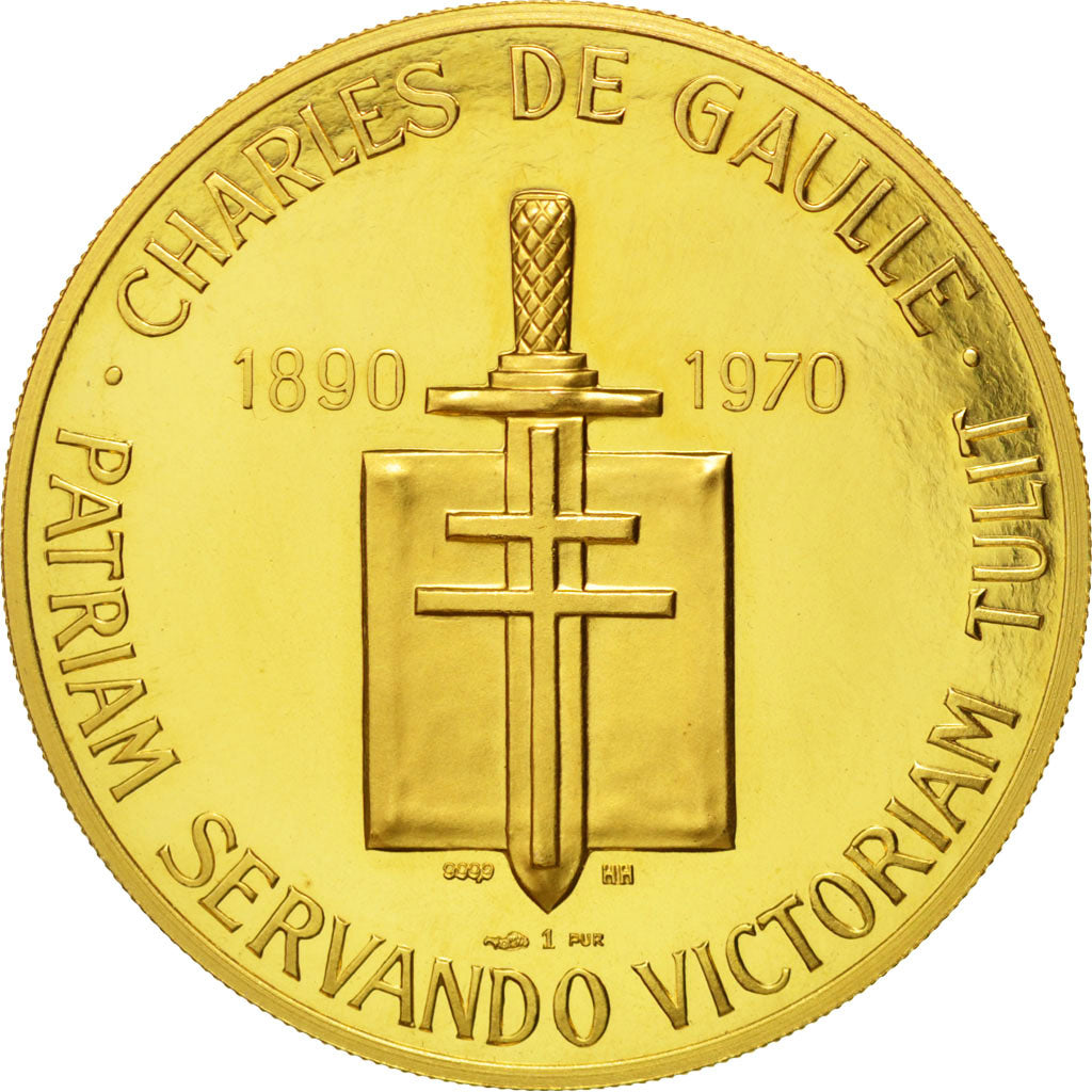 FRANCE, History, The Fifth Republic, Medal, MS(65-70), Gold, 16.60