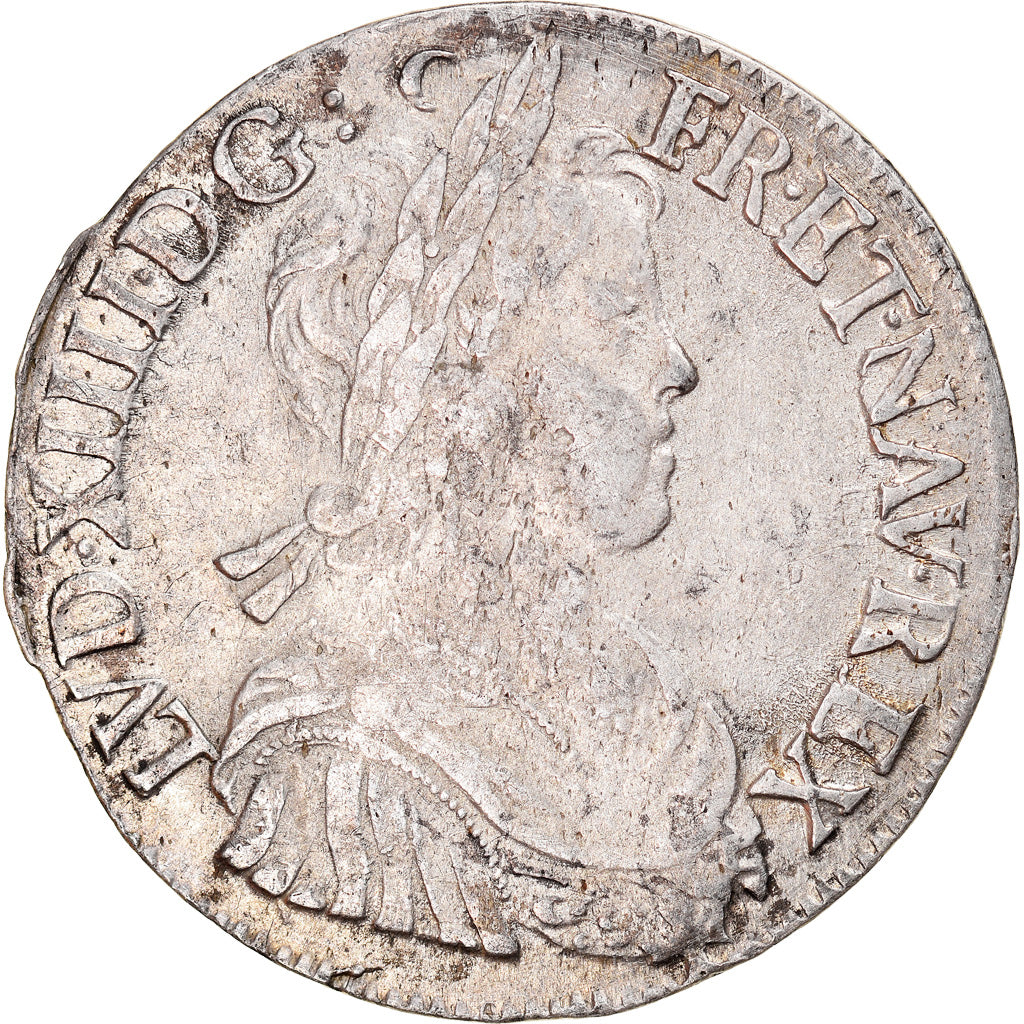 Münze, Frankreich, Louis XIV, Écu à la mèche longue, 1653, Rennes, S+