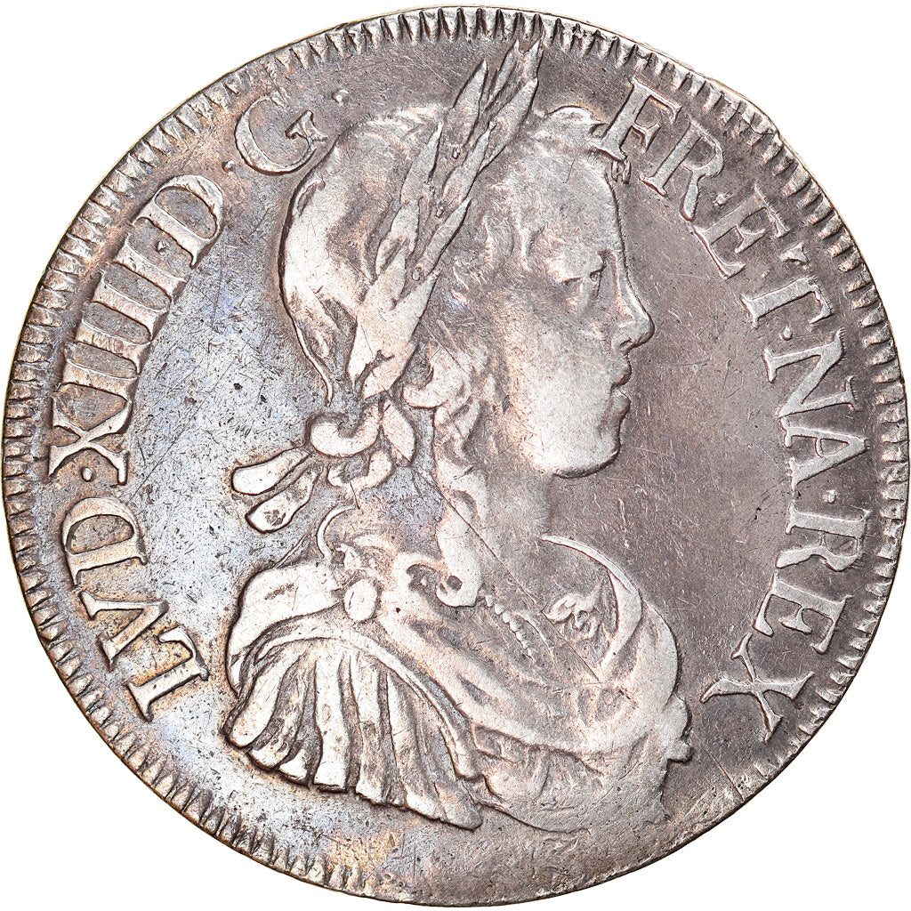 Moneta, Francja, Louis XIV, Écu à la mèche longue, 1650, Bordeaux, EF(40-45)