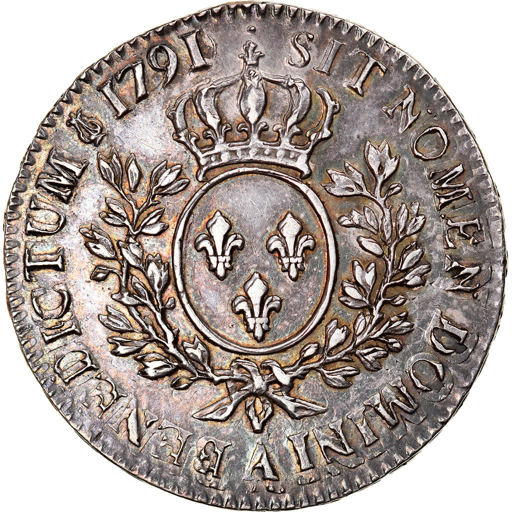 Münze, Frankreich, Louis XVI, 1/2 Écu, 1/2 ECU, 44 Sols, 1791/90, Paris, VZ+