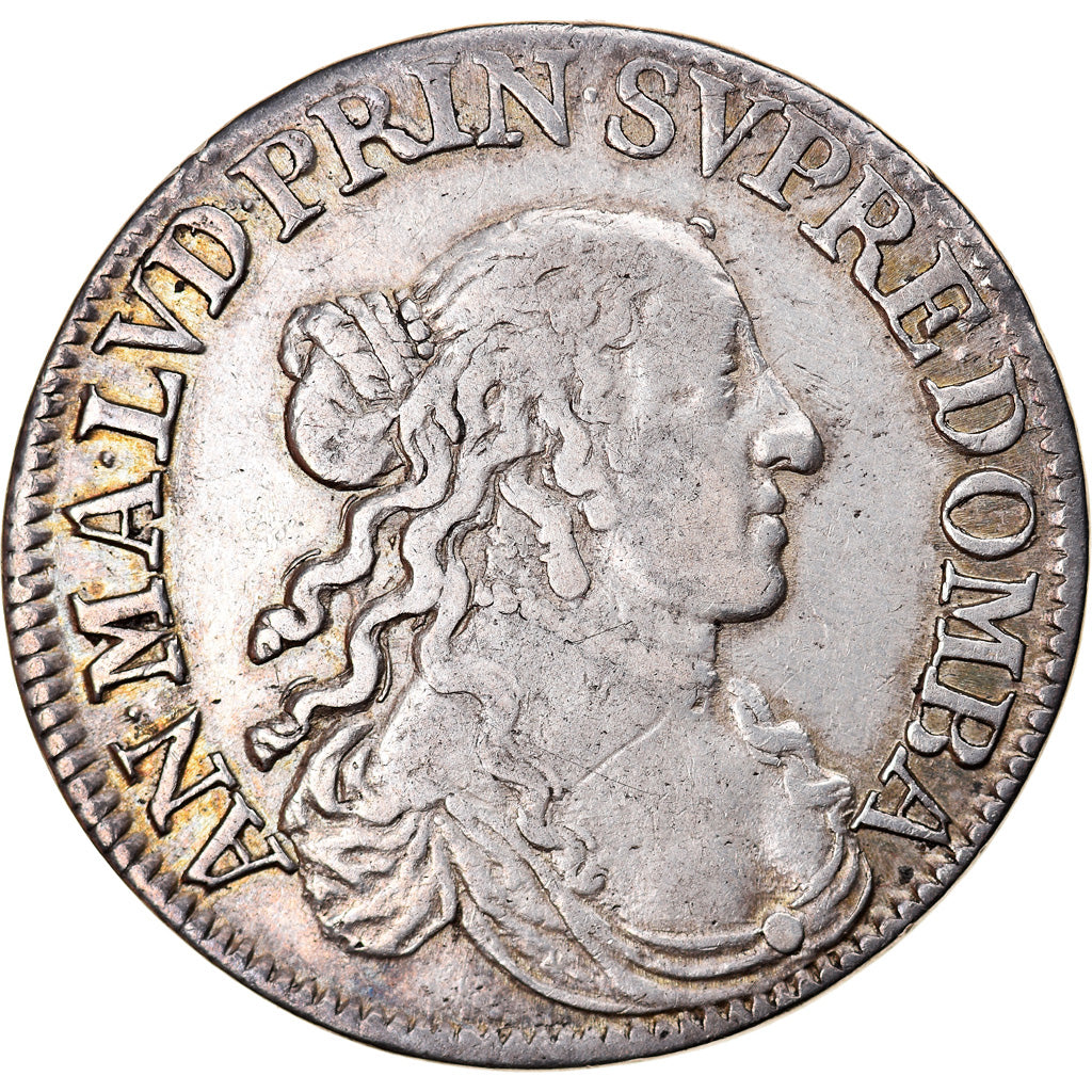 Monnaie, FRENCH STATES, DOMBES, Anne Marie Louise de Orleans, 1/2 ECU, 30 Sols