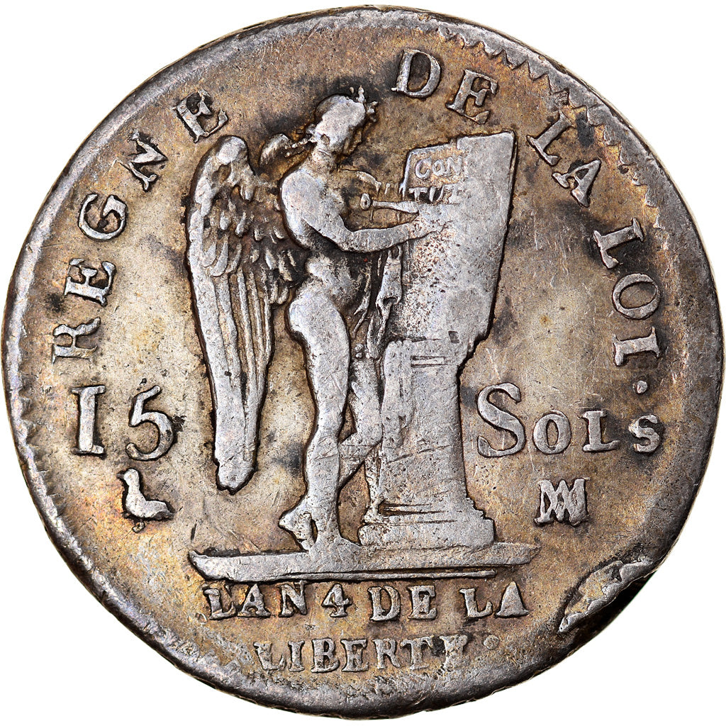Münze, Frankreich, Louis XVI, 15 sols français, 15 Sols, 1/8 ECU, 1792