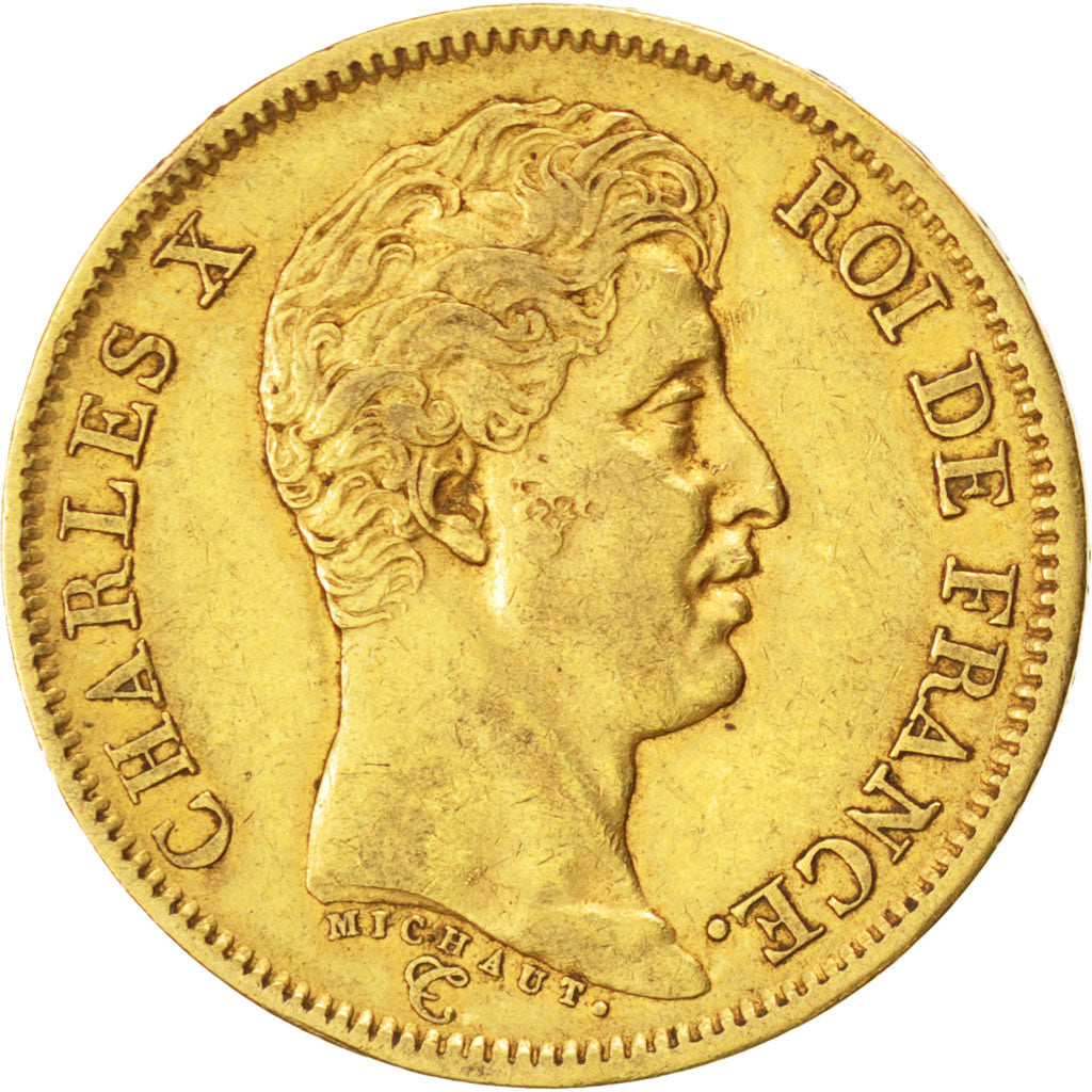 Charles X, 40 Francs Or 1824 A, KM 721.1