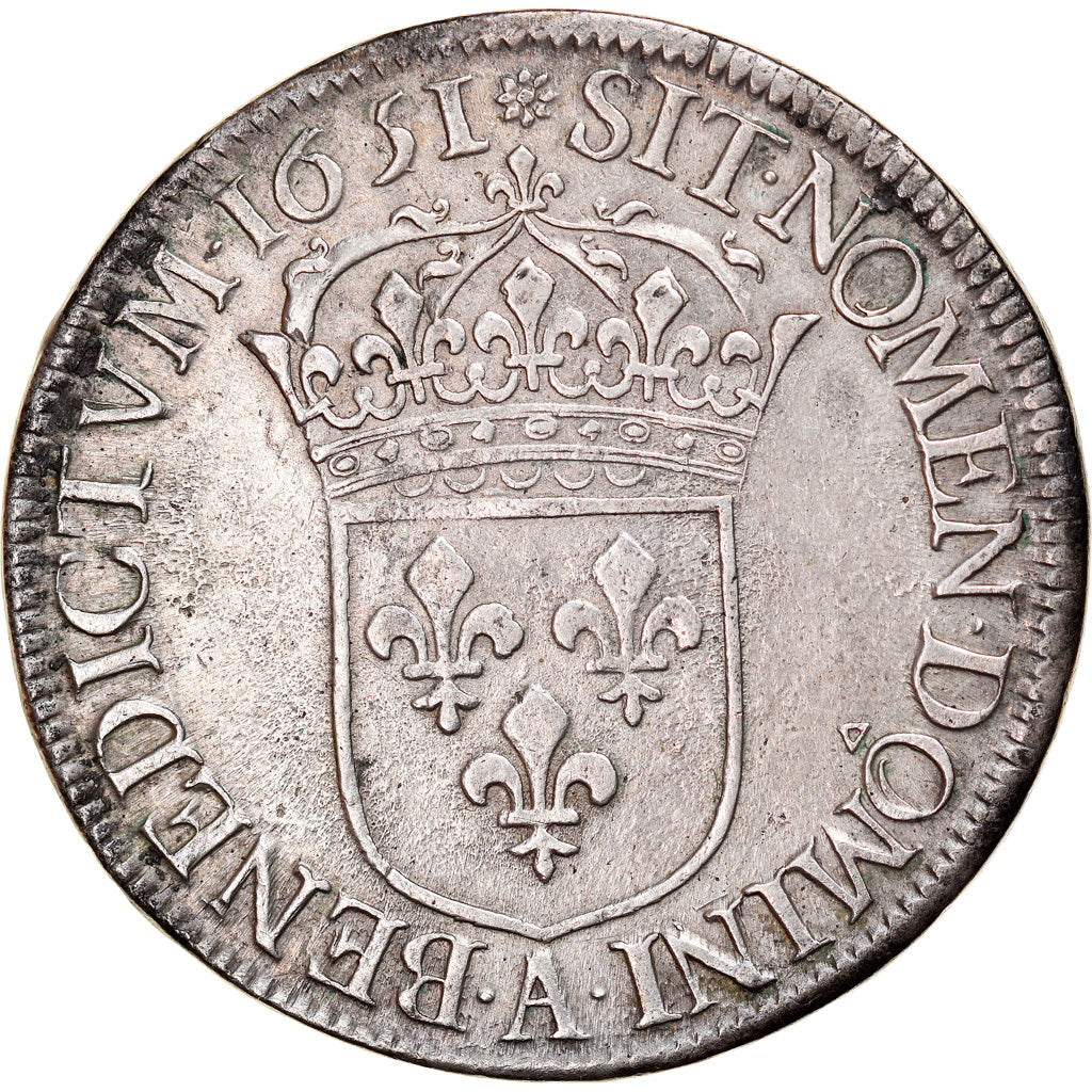 Münze, Frankreich, Louis XIV, Écu à la mèche longue, Ecu, 1651, Paris, SS+