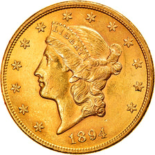 Moneta, USA, Liberty Head, $20, Double Eagle, 1894, Philadelphia, AU(50-53)
