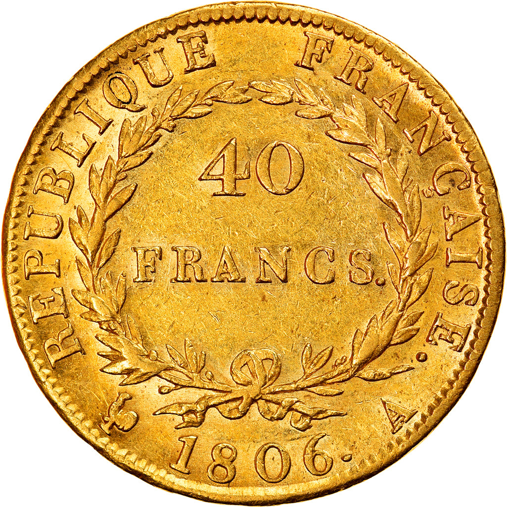 Coin, France, Napoléon I, 40 Francs, 1806, Paris, EF(40-45), Gold, KM:675.1