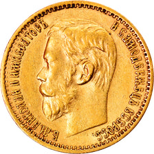 Münze, Russland, Nicholas II, 5 Roubles, 1898, St. Petersburg, SS+, Gold, KM:62