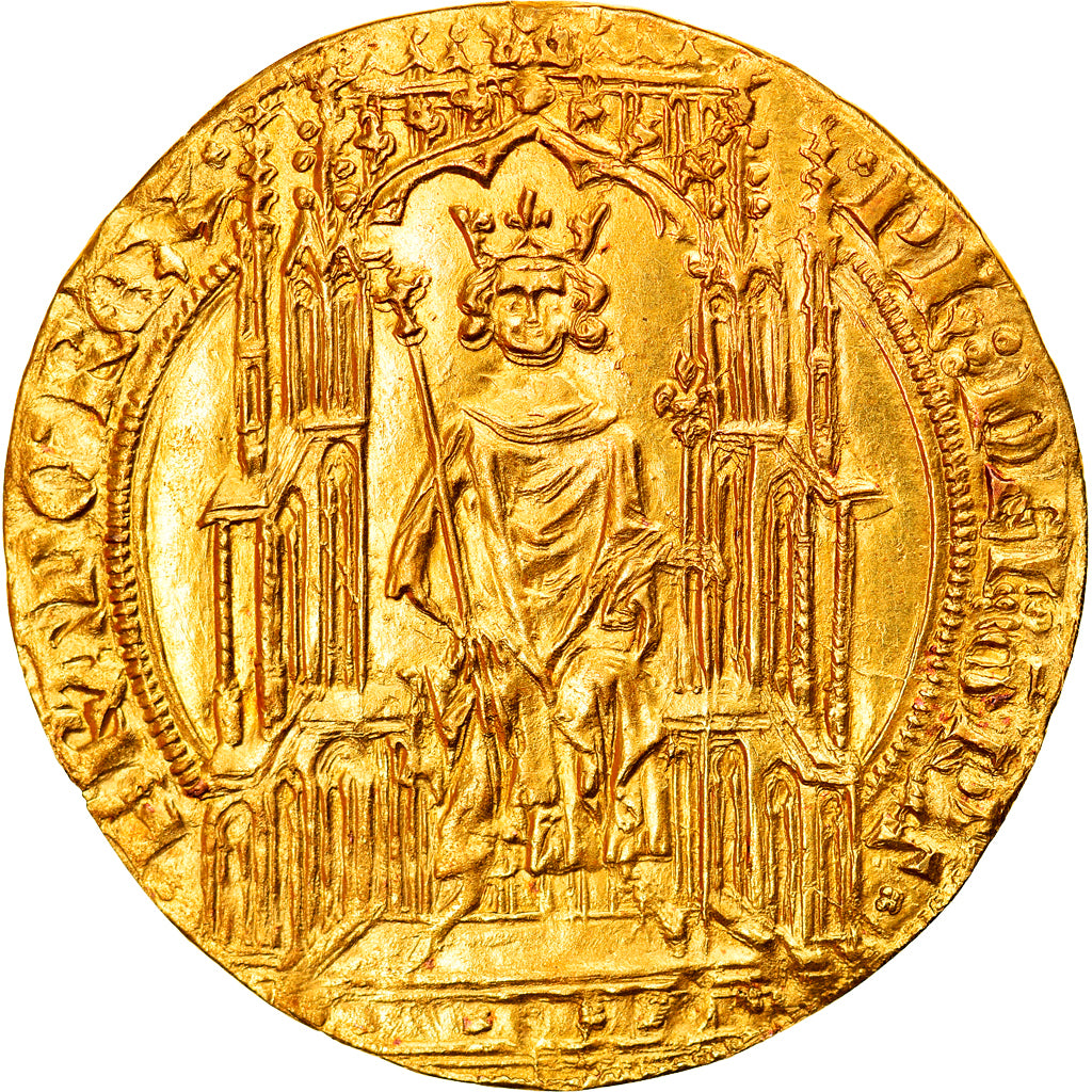 Coin, France, Philippe VI, Double Royal d'Or, MS(60-62), Gold, Duplessy:253