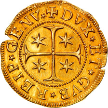 Moneta, DEPARTAMENTY WŁOSKIE, GENOA, 5 Doppie, 1653, AU(55-58), Złoto, KM:100