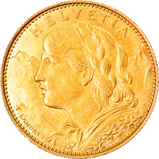 Coin, Switzerland, 10 Francs, 1922, Bern, MS(60-62), Gold, KM:36