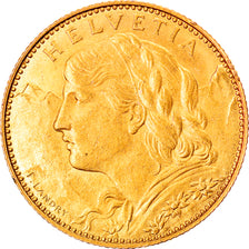 Coin, Switzerland, 10 Francs, 1922, Bern, AU(55-58), Gold, KM:36