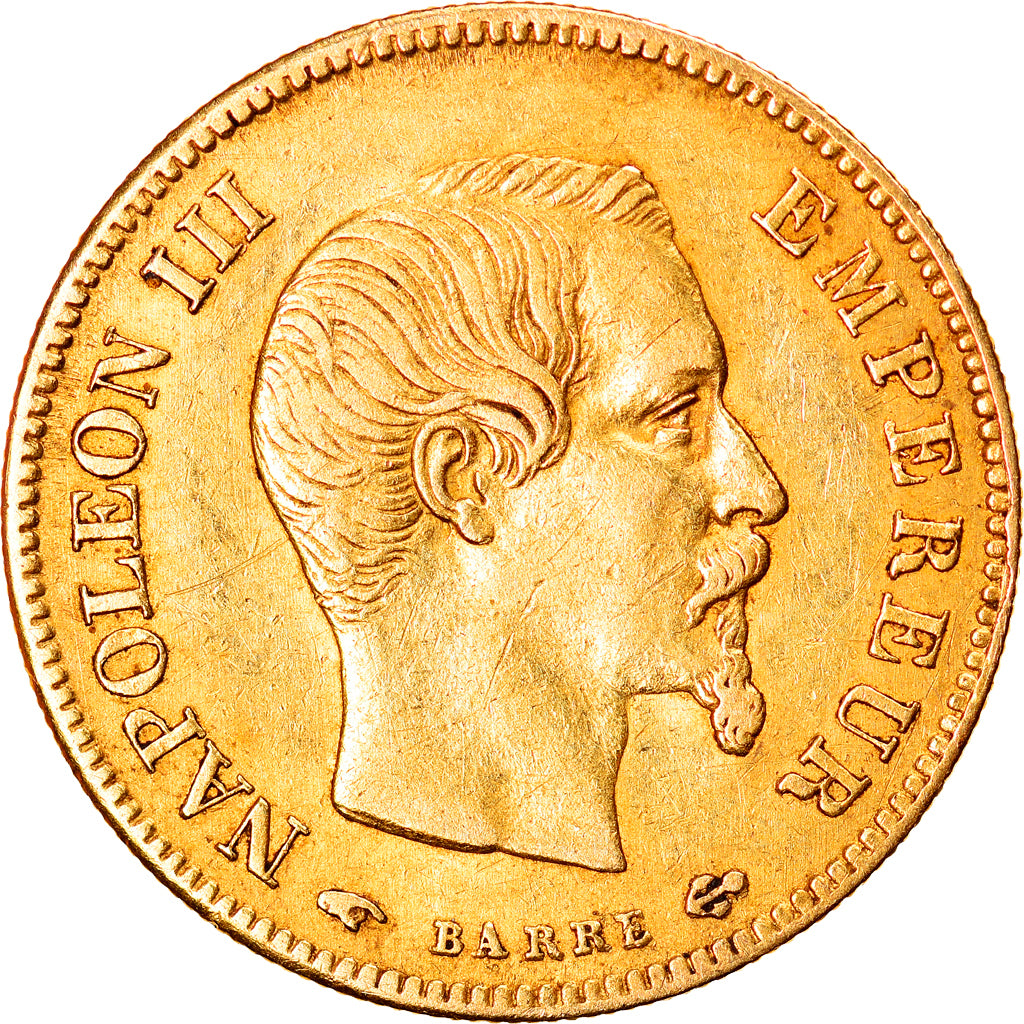 Moneda, Francia, Napoleon III, 10 Francs, 1857, Paris, MBC, Oro, KM:784.3