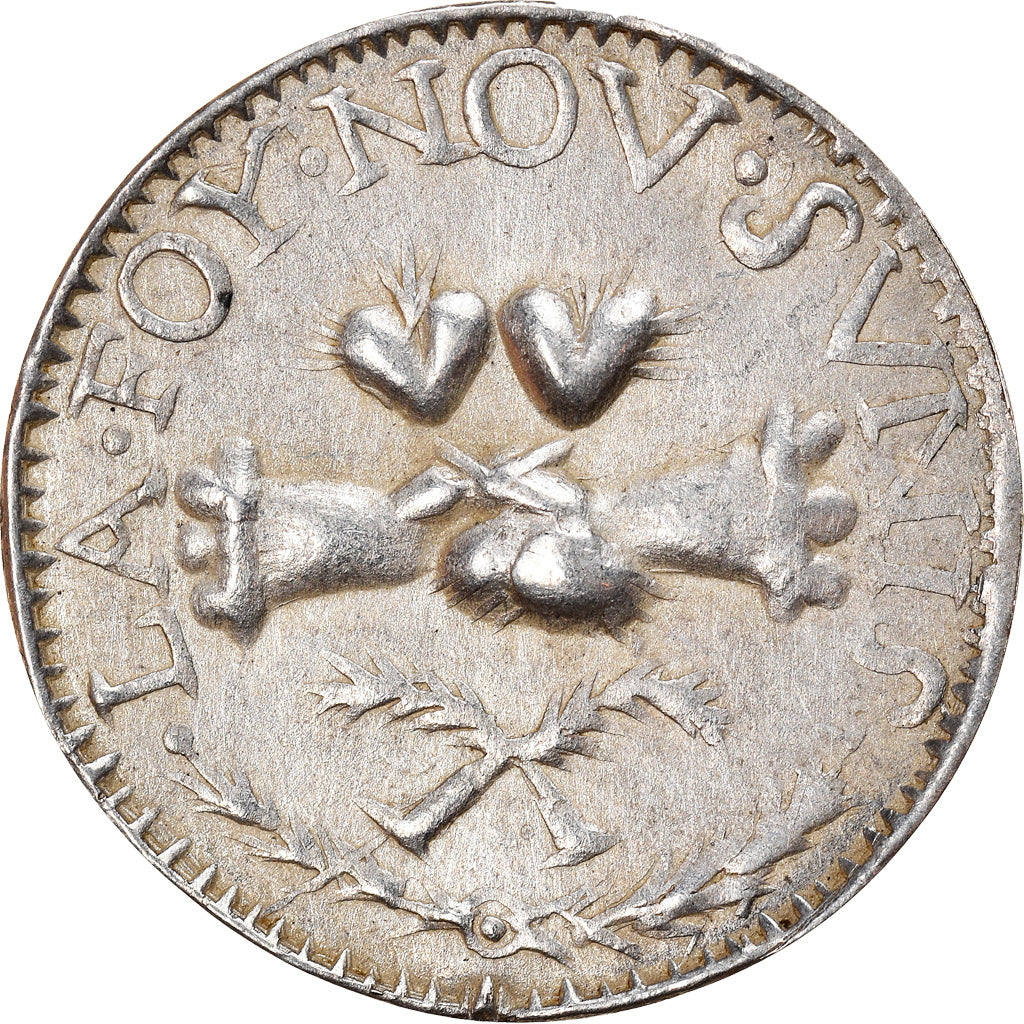 Francja, Love Token, Treizain, Denier bractéate à épouser, AU(55-58), Srebro