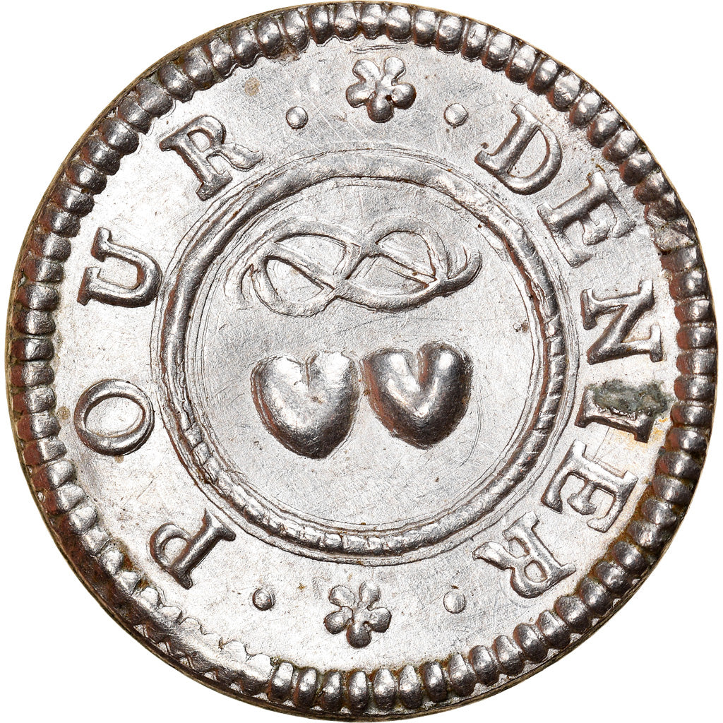 France, Love Token, Treizain, Denier bractéate à épouser, AU(55-58), Silver
