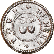 France, Love Token, Treizain, Denier bractéate à épouser, AU(55-58), Silver