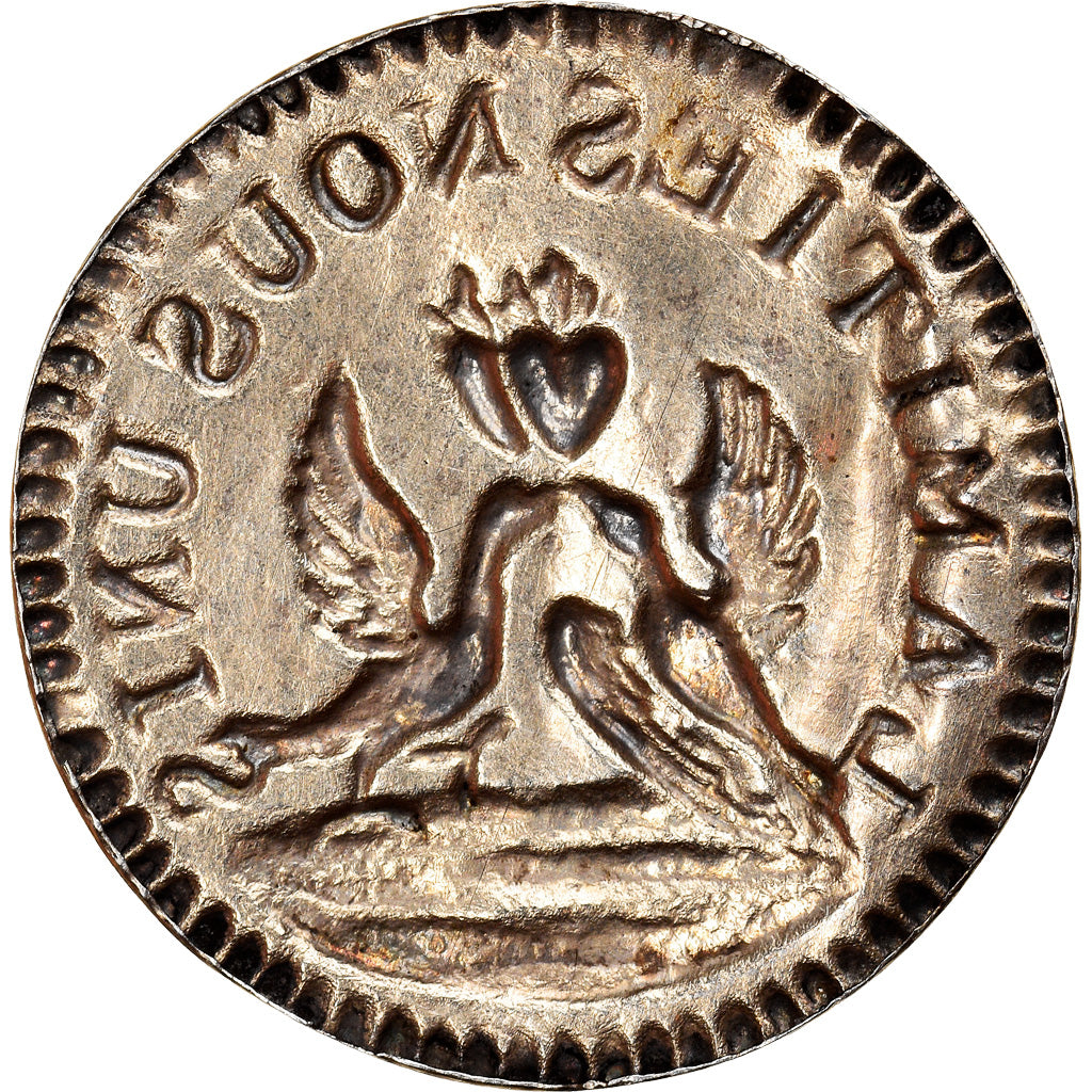 Francja, Love Token, Treizain, Denier bractéate à épouser, AU(55-58), Srebro