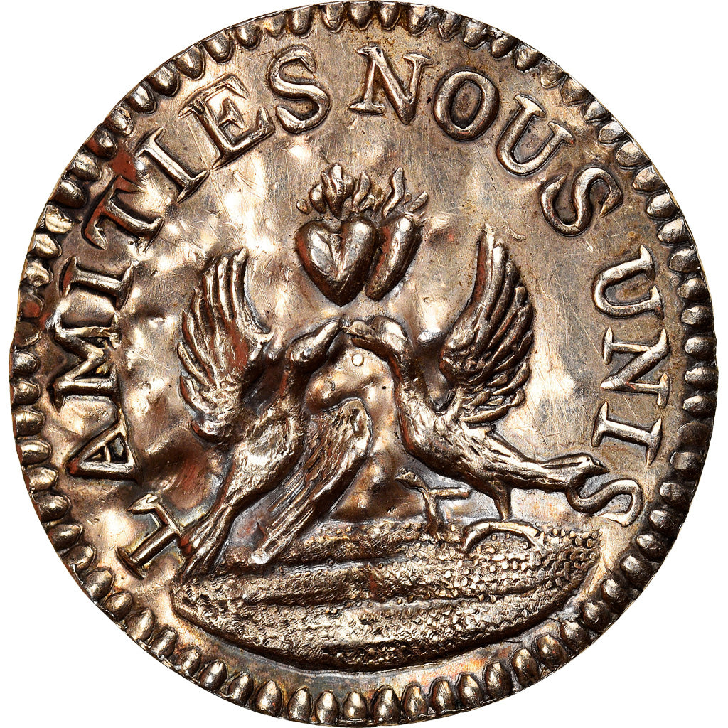 Francja, Love Token, Treizain, Denier bractéate à épouser, EF(40-45), Srebro