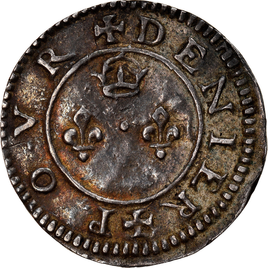 Francja, Love Token, Treizain, Denier bractéate à épouser, AU(55-58), Srebro