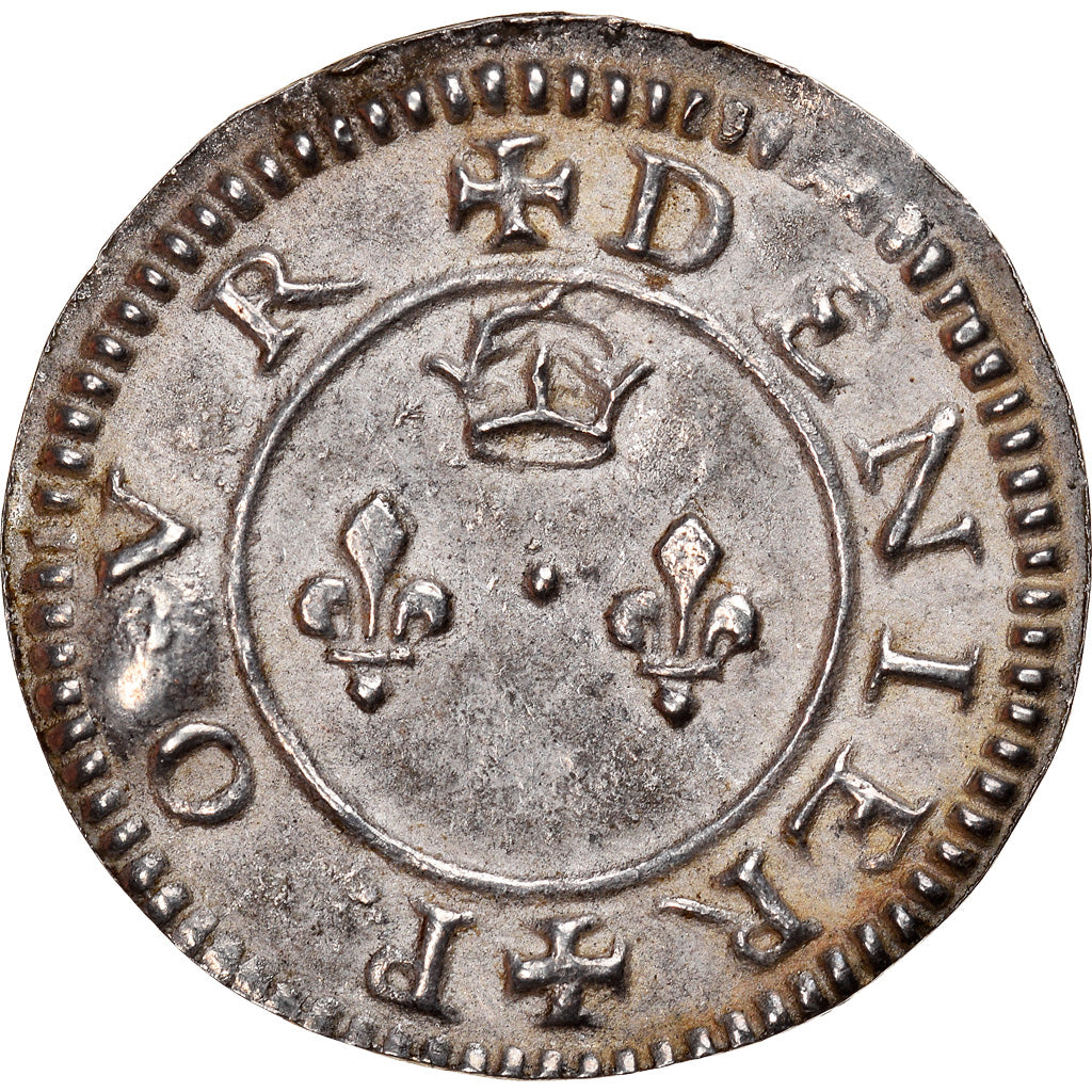 Francja, Love Token, Treizain, Denier bractéate à épouser, AU(50-53), Srebro