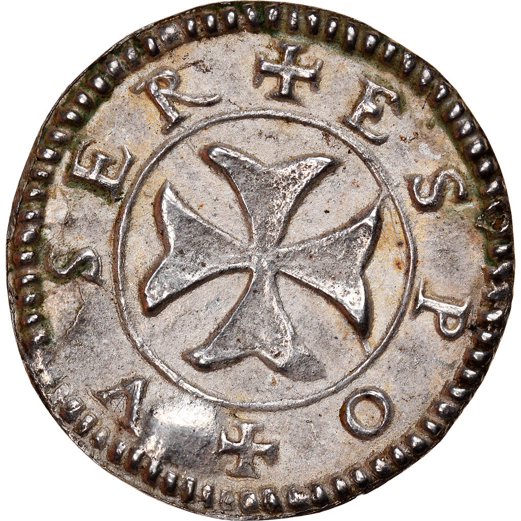 Francja, Love Token, Treizain, Denier bractéate à épouser, AU(50-53), Srebro
